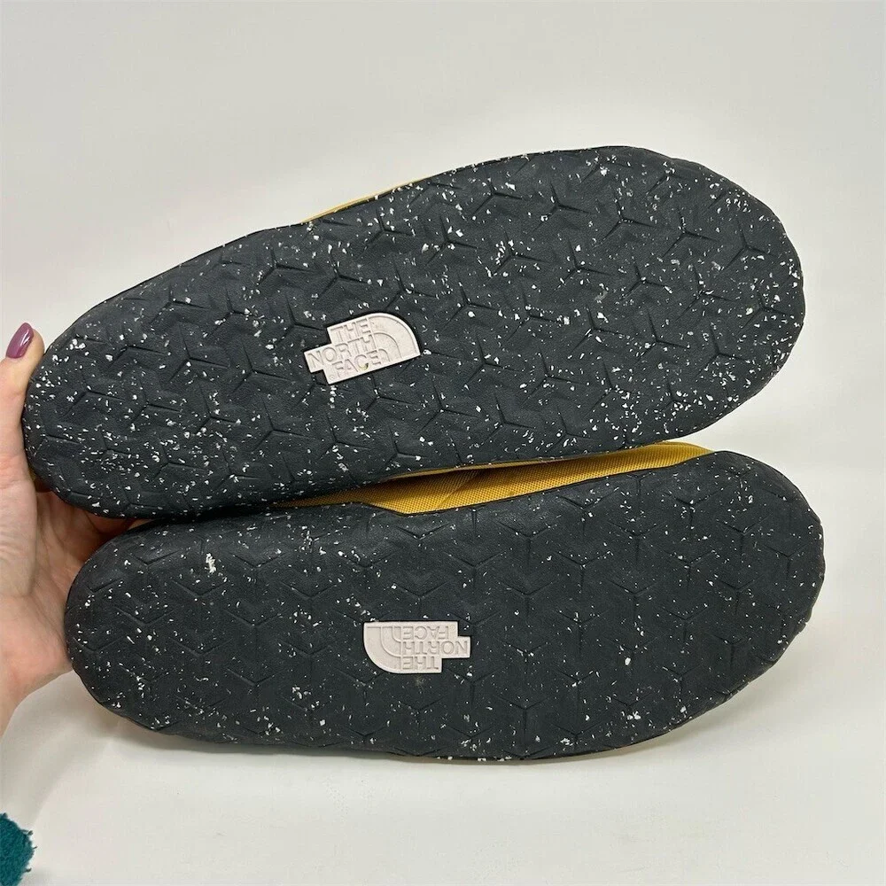 The North Face Nuptse Mule Slippers Unisex Mustard Yellow Insulated Camp Size 13